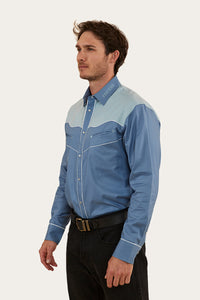 McGraw Mens Western Shirt - Blue