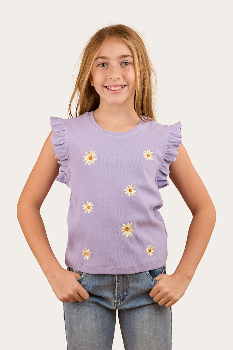 Milana Girls Rib Top - Violet