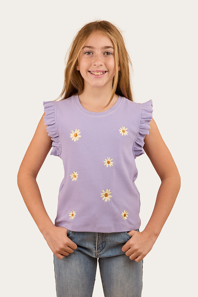 Milana Girls Rib Top - Violet