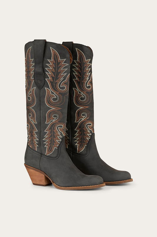 Lainey Womens Tall Western Boot - Black