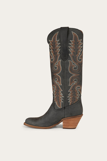 Lainey Womens Tall Western Boot - Black