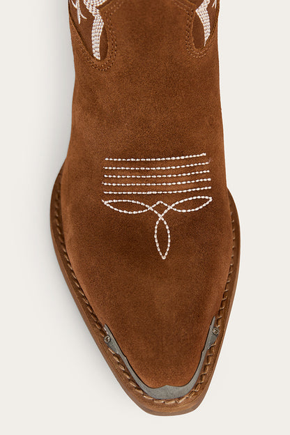 Catalina Womens Western Boot - Tan Suede