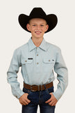 Ord River Kids Half Button Work Shirt - Dusty Blue