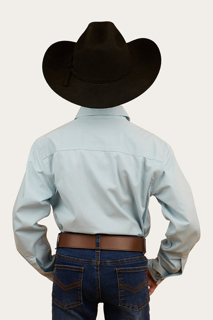 Ord River Kids Half Button Work Shirt - Dusty Blue