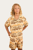 Truck Yeah Kids Short Pyjama Set - Dark Sand