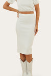 Paloma Womens Midi Skirt - White