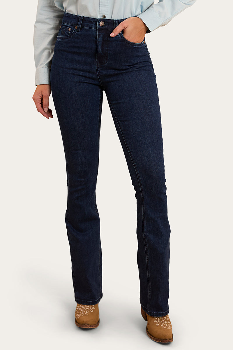 Penny Womens High Rise Bootleg Jean Coolmax - Dark Blue