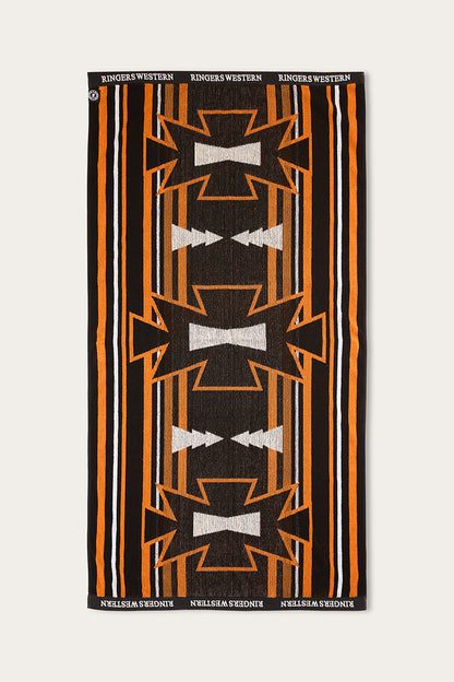 RW Aztec Jacquard Towel - Black