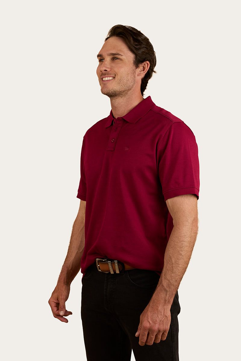 Tech Mens Polo - Burgundy