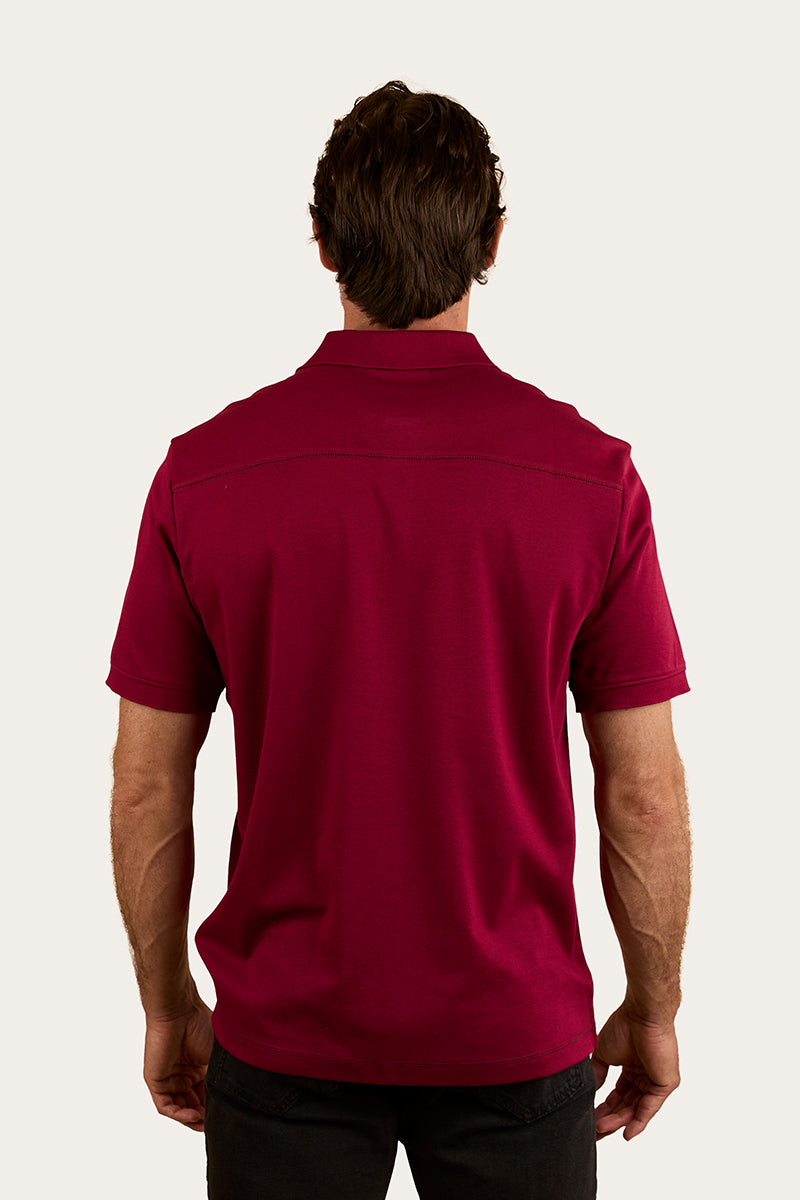 Tech Mens Polo - Burgundy