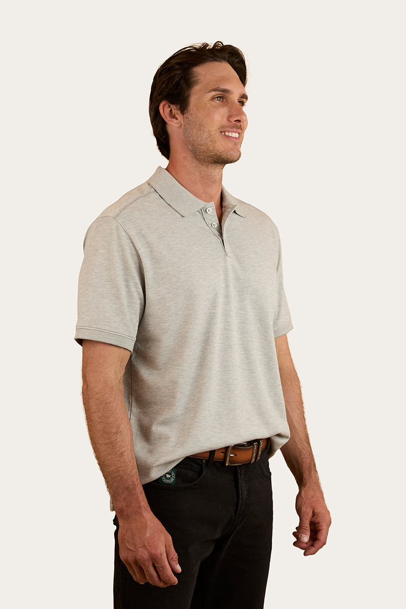 Tech Mens Polo - Grey Marle