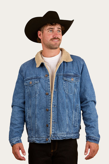 Milawa Mens Jacket - Mid Wash Blue