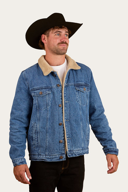Milawa Mens Jacket - Mid Wash Blue