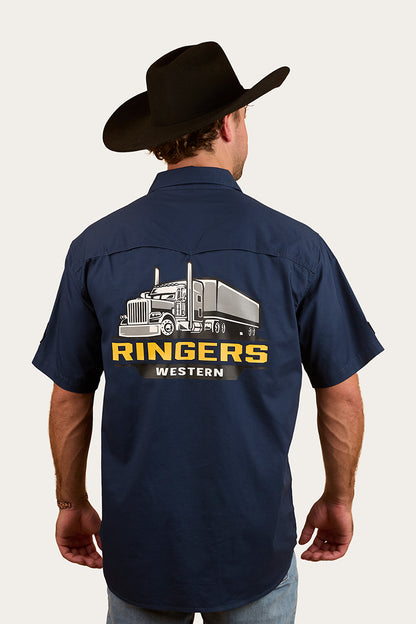 Big Rig Mens Short Sleeve Shirt - Navy