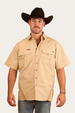 Bulgarra Mens Ripstop Full Button Work Shirt - Camel