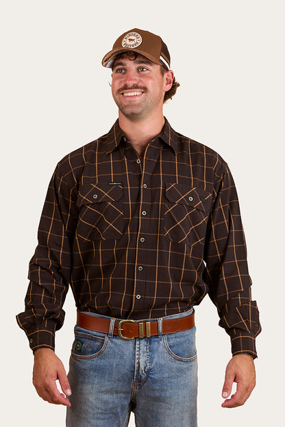 Richmond Mens Full Button Work Shirt - Charcoal
