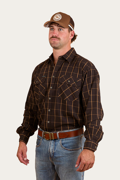 Richmond Mens Full Button Work Shirt - Charcoal