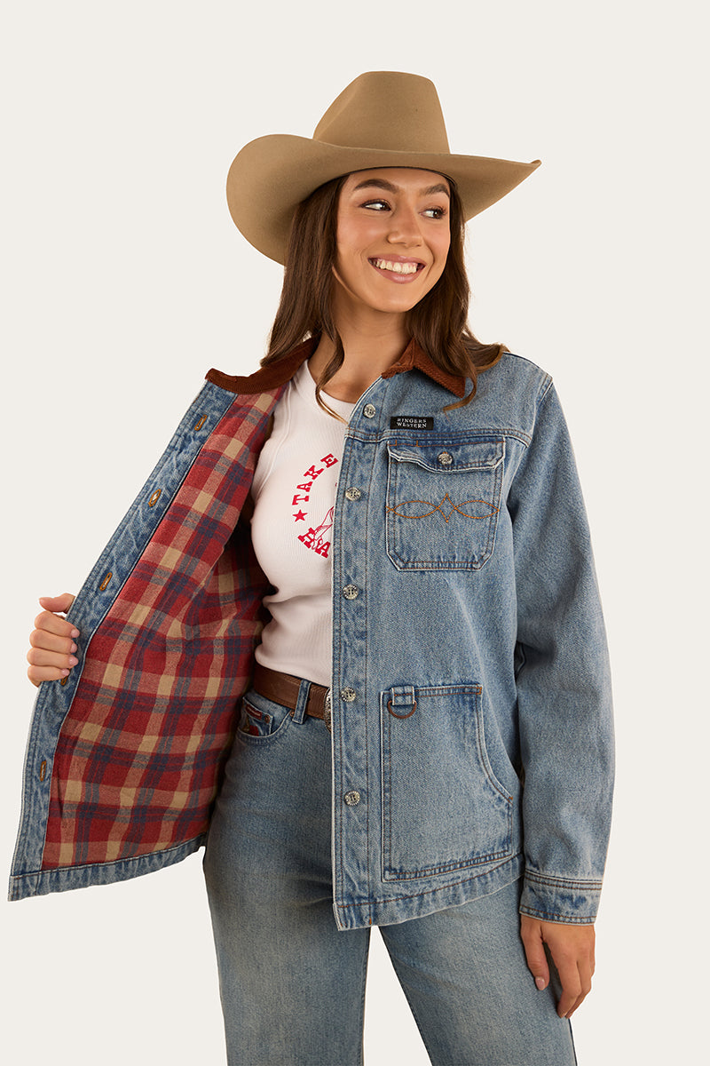 Rosebrook Womens Overshirt - Light Wash Blue