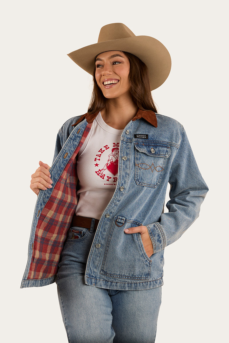 Rosebrook Womens Overshirt - Light Wash Blue