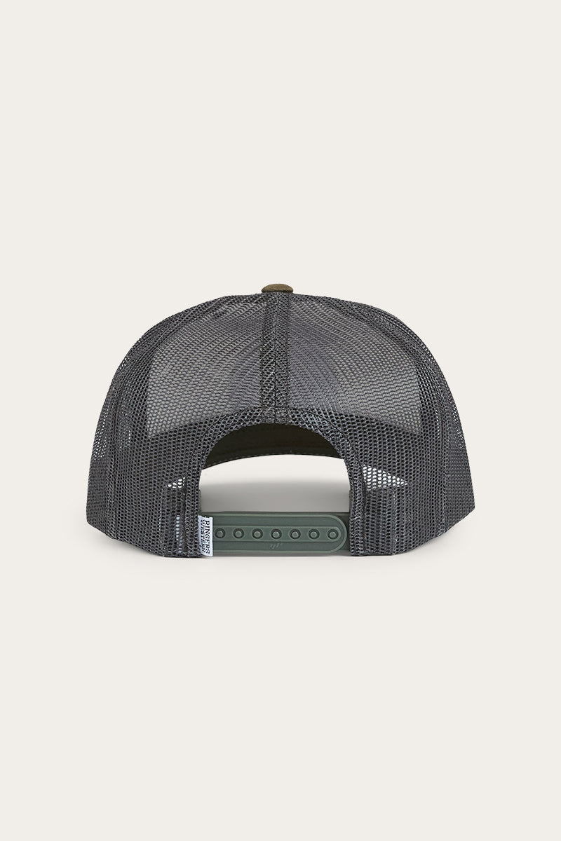 Signature Bull Trucker Cap - Army / Off White