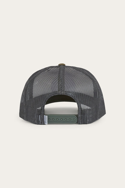 Signature Bull Trucker Cap - Army / Off White