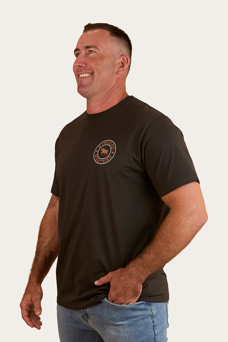 Signature Bull Mens Loose T-Shirt - Charcoal / Copper