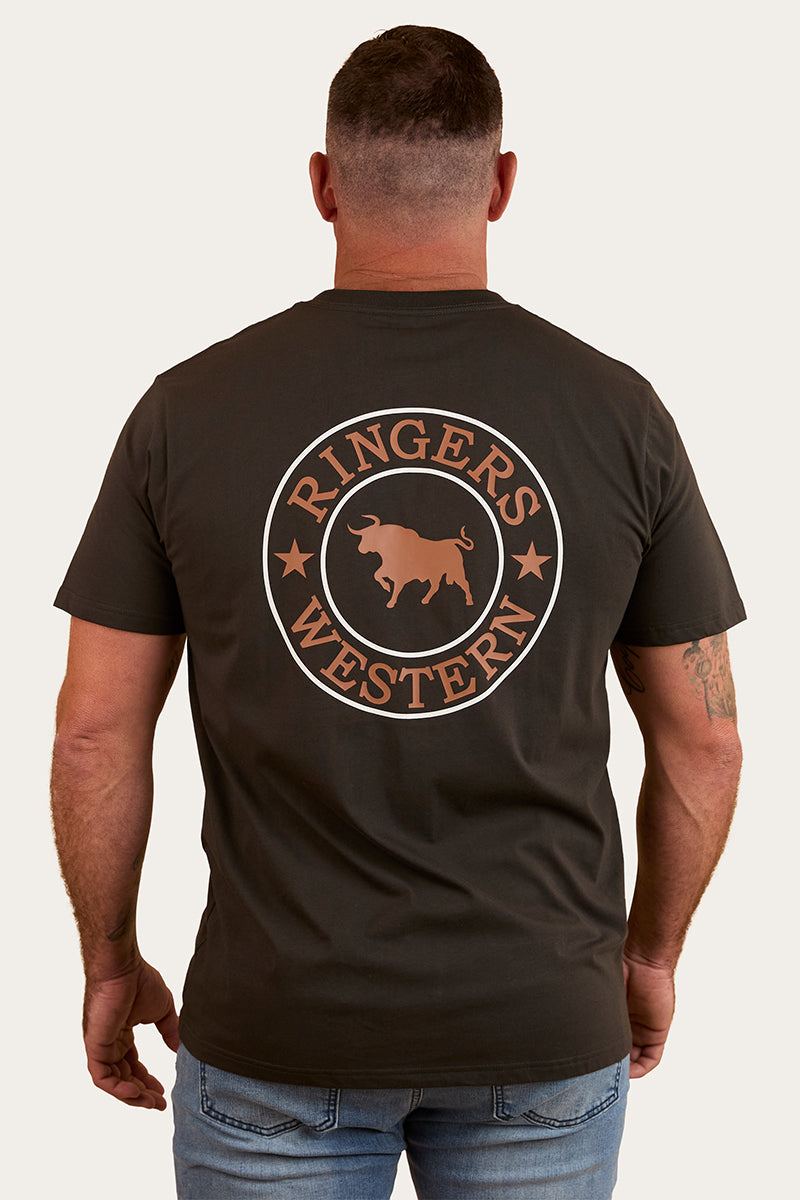 Signature Bull Mens Loose T-Shirt - Charcoal / Copper