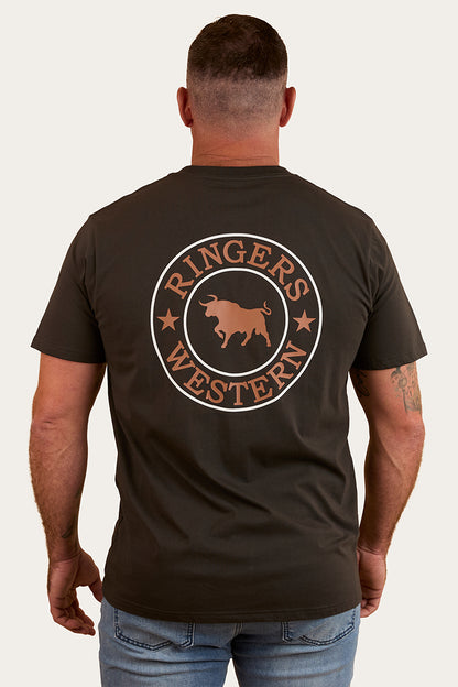 Signature Bull Mens Loose T-Shirt - Charcoal / Copper