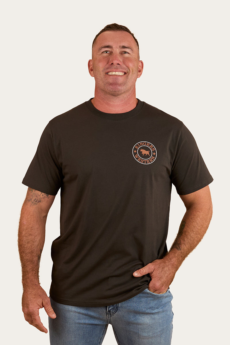 Signature Bull Mens Loose T-Shirt - Charcoal / Copper