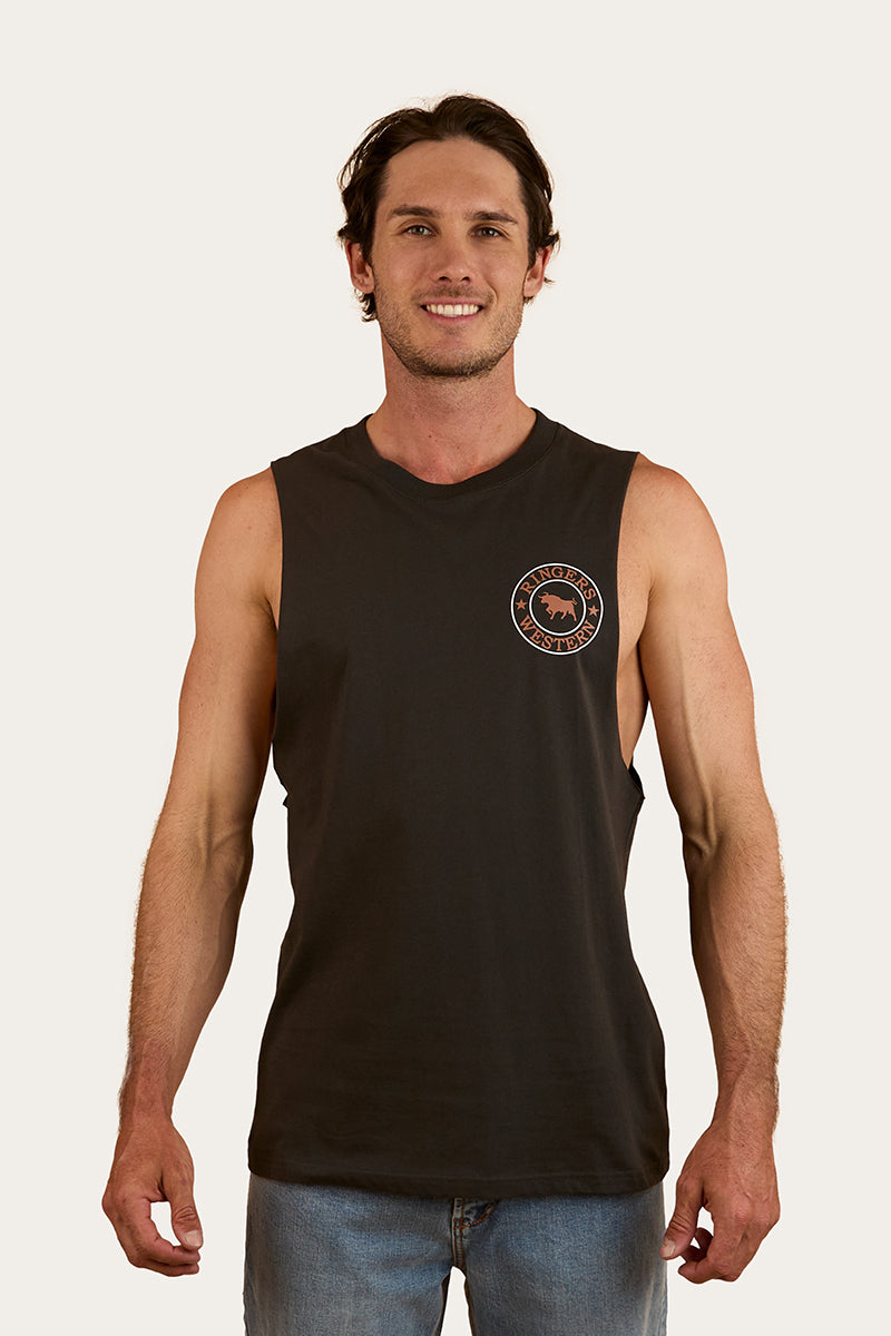 Signature Bull Mens Muscle Tank - Charcoal / Copper
