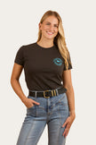 Signature Bull Womens Classic Fit T-Shirt - Charcoal / Aqua