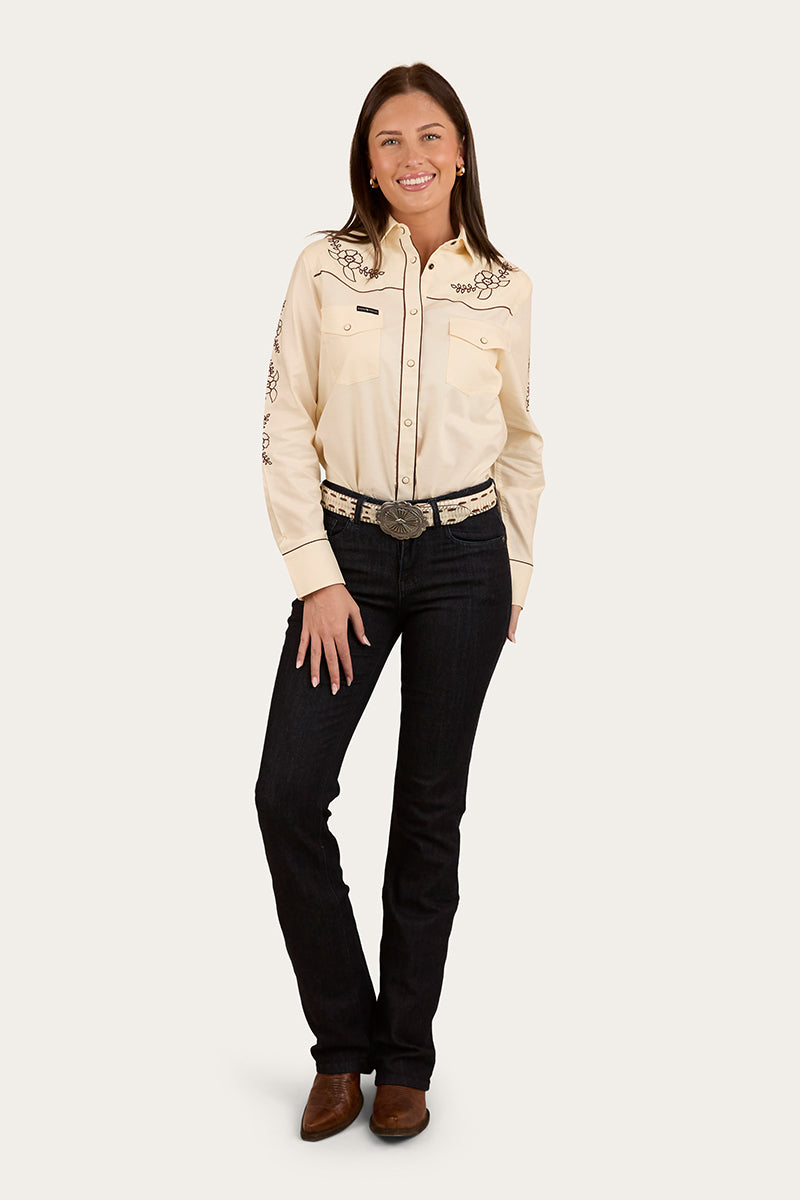 Helena Womens Western Shirt - Off White