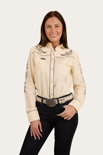Helena Womens Western Shirt - Off White
