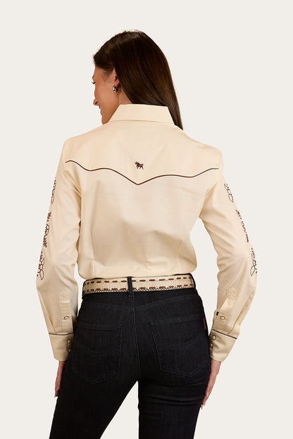 Helena Womens Western Shirt - Off White