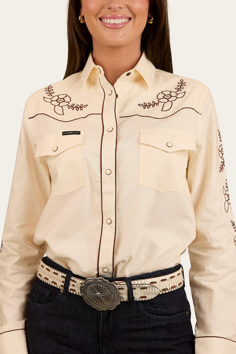 Helena Womens Western Shirt - Off White