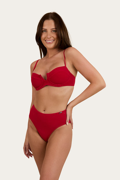 Country Sunset Textured Underwire Bikini Top - Red