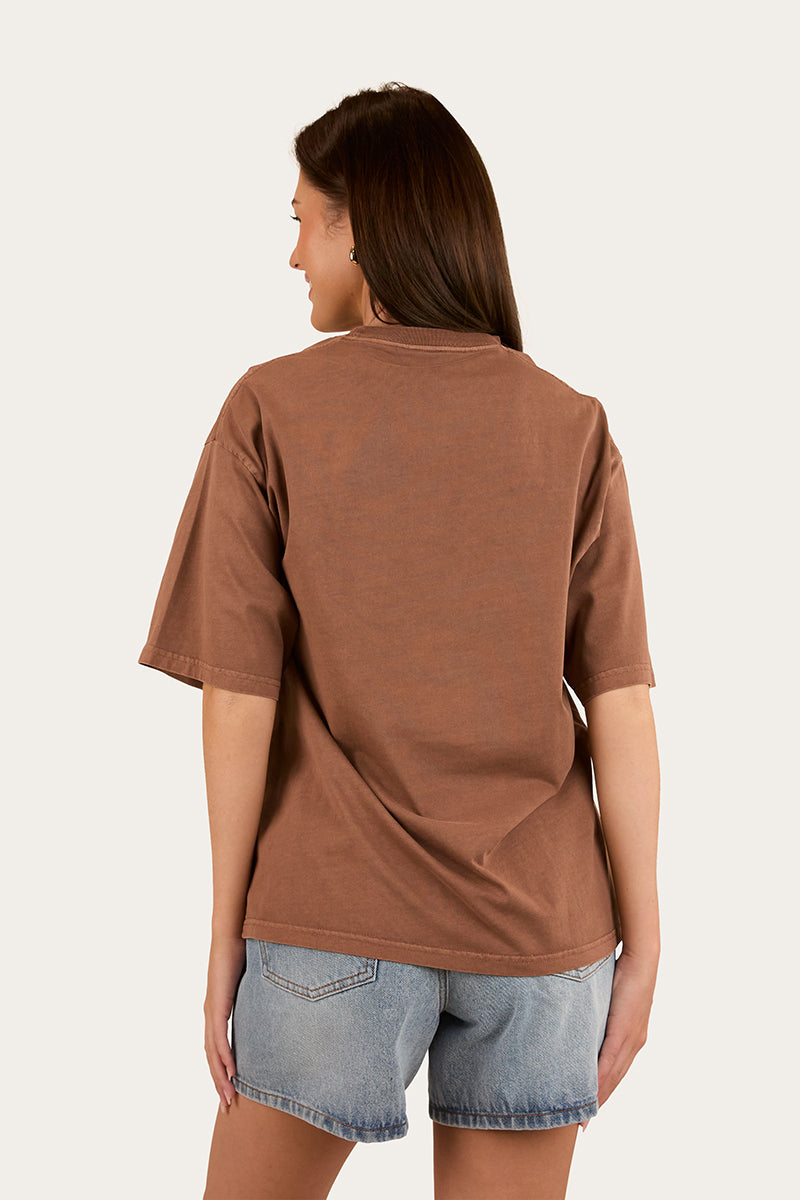Lady Luck Womens Oversized T-Shirt - Washed Saddle Brown