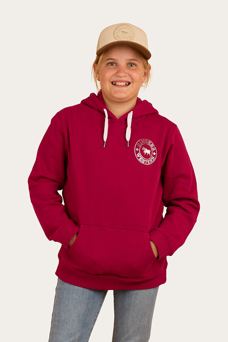 Signature Bull Kids Pullover Hoodie - Magenta / Silver