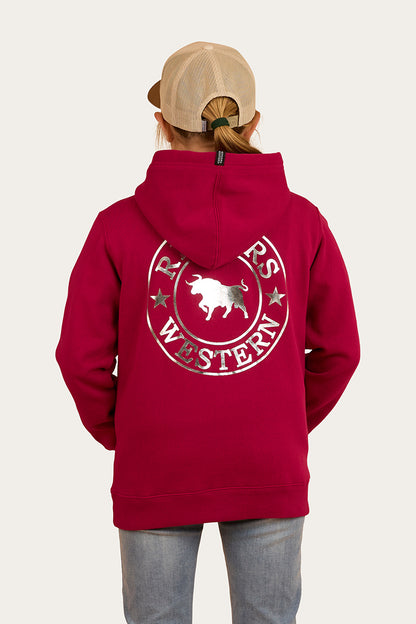 Signature Bull Kids Pullover Hoodie - Magenta / Silver