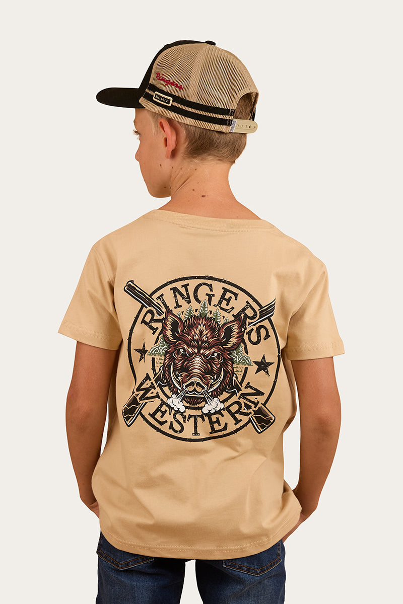 Wild Boar Kids Classic Fit T-Shirt - Dark Sand