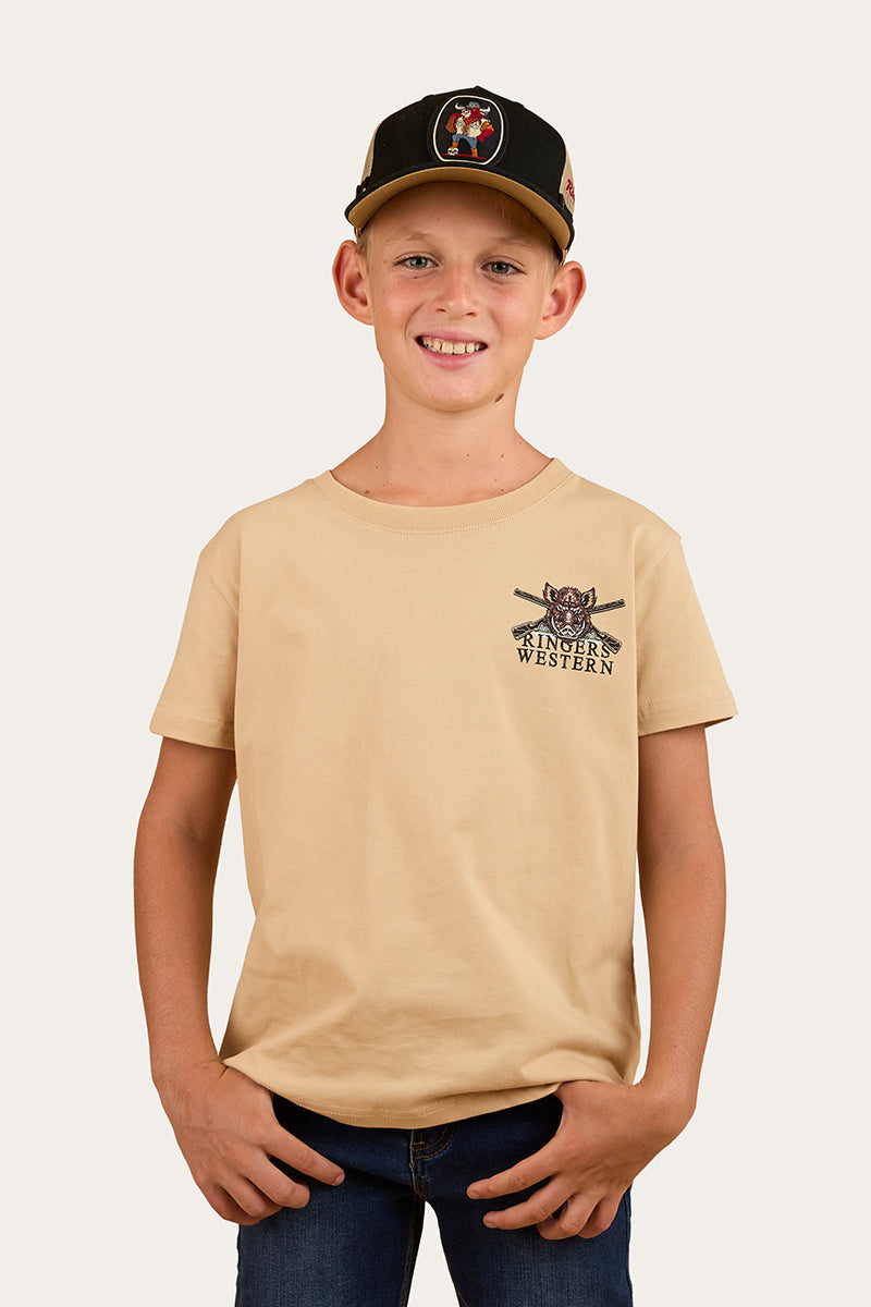 Wild Boar Kids Classic Fit T-Shirt - Dark Sand