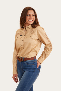 Signature Jillaroo Womens Full Button Work Shirt - Dark Sand/Clay