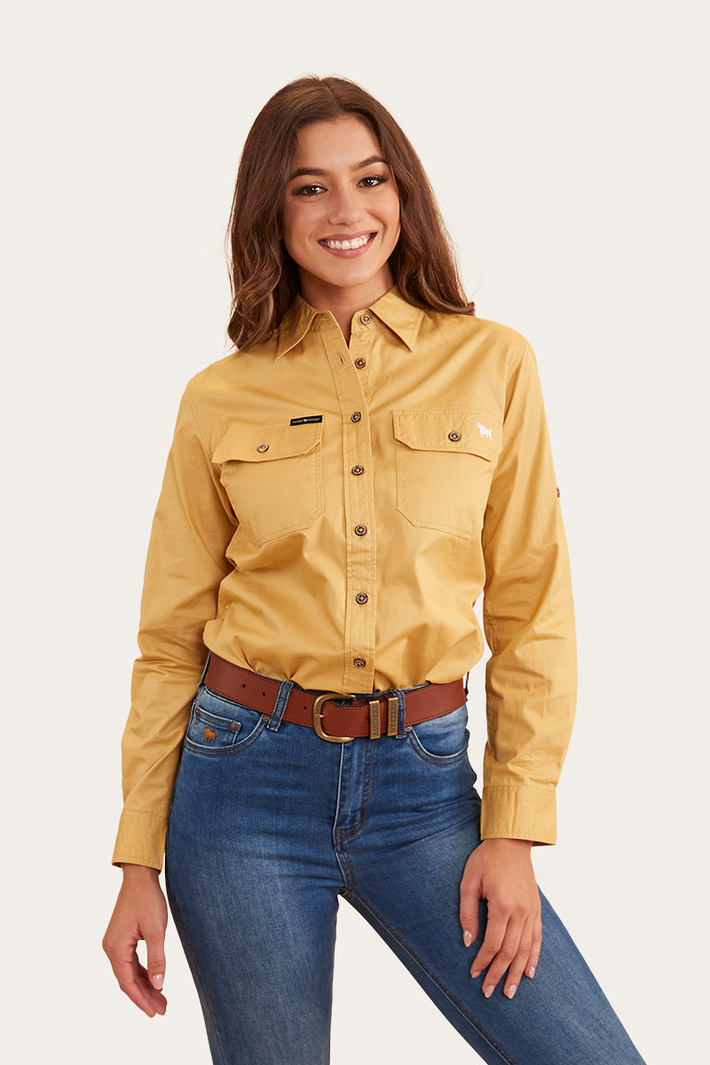 Pentecost River Womens Full Button Work Shirt - Vintage Gold