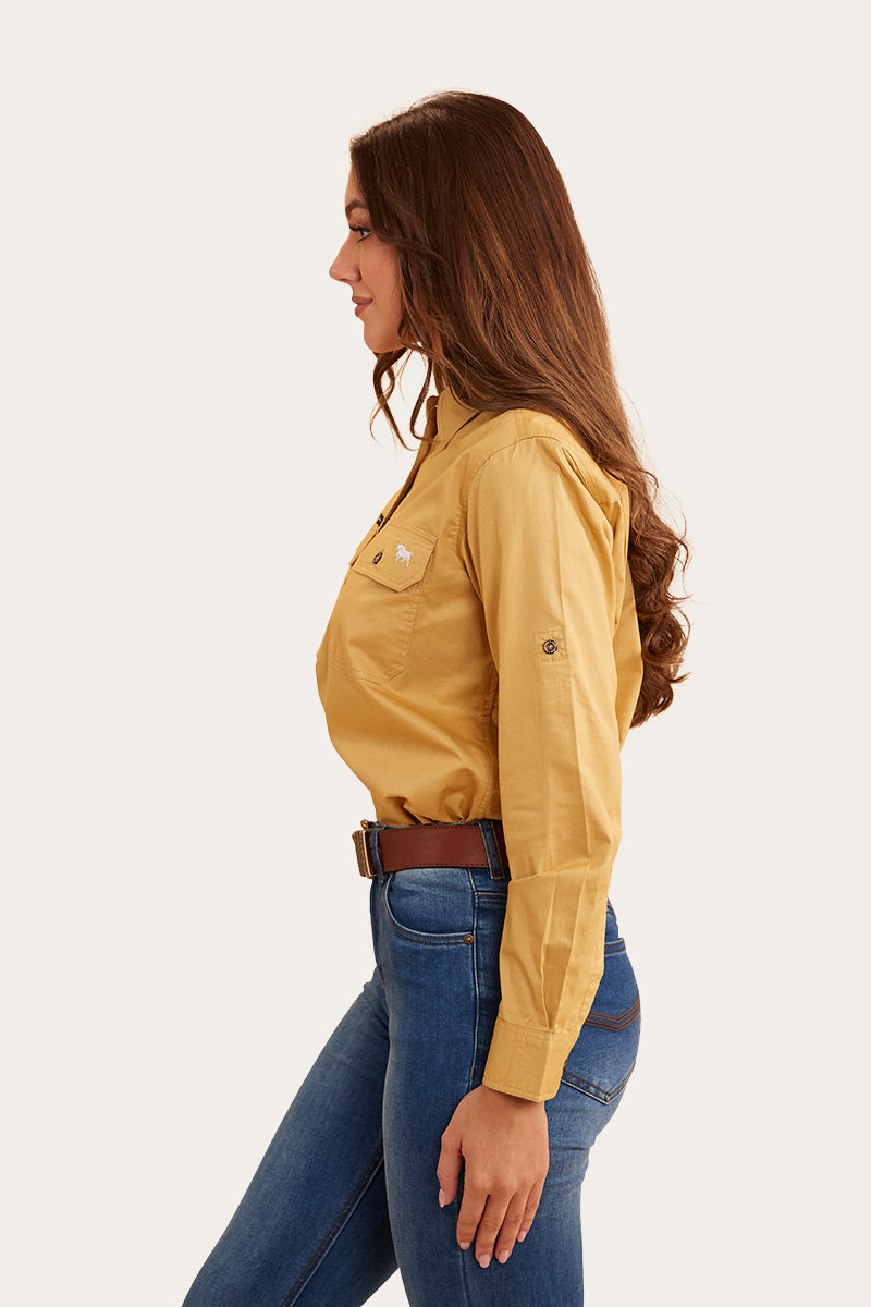 Pentecost River Womens Half Button Work Shirt - Vintage Gold