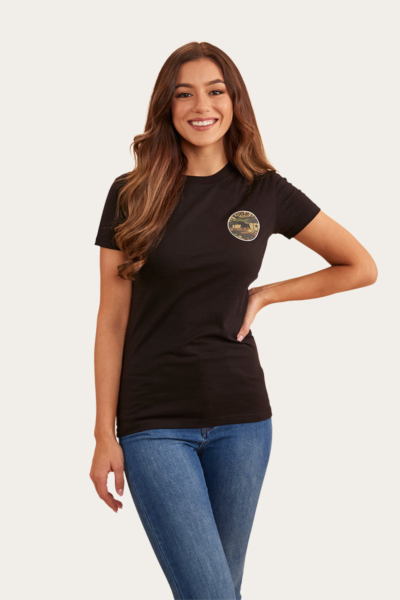 Signature Bull Womens Classic Fit T-Shirt - Black/Camo
