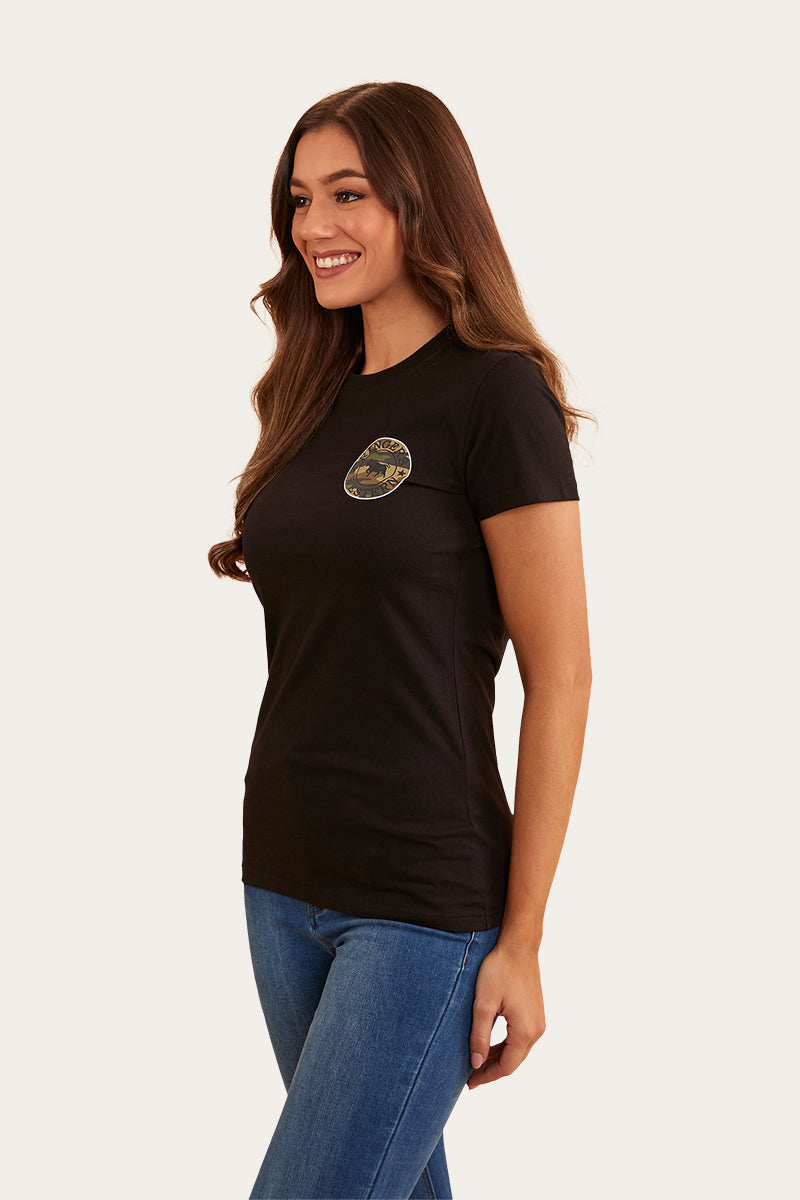 Signature Bull Womens Classic Fit T-Shirt - Black/Camo