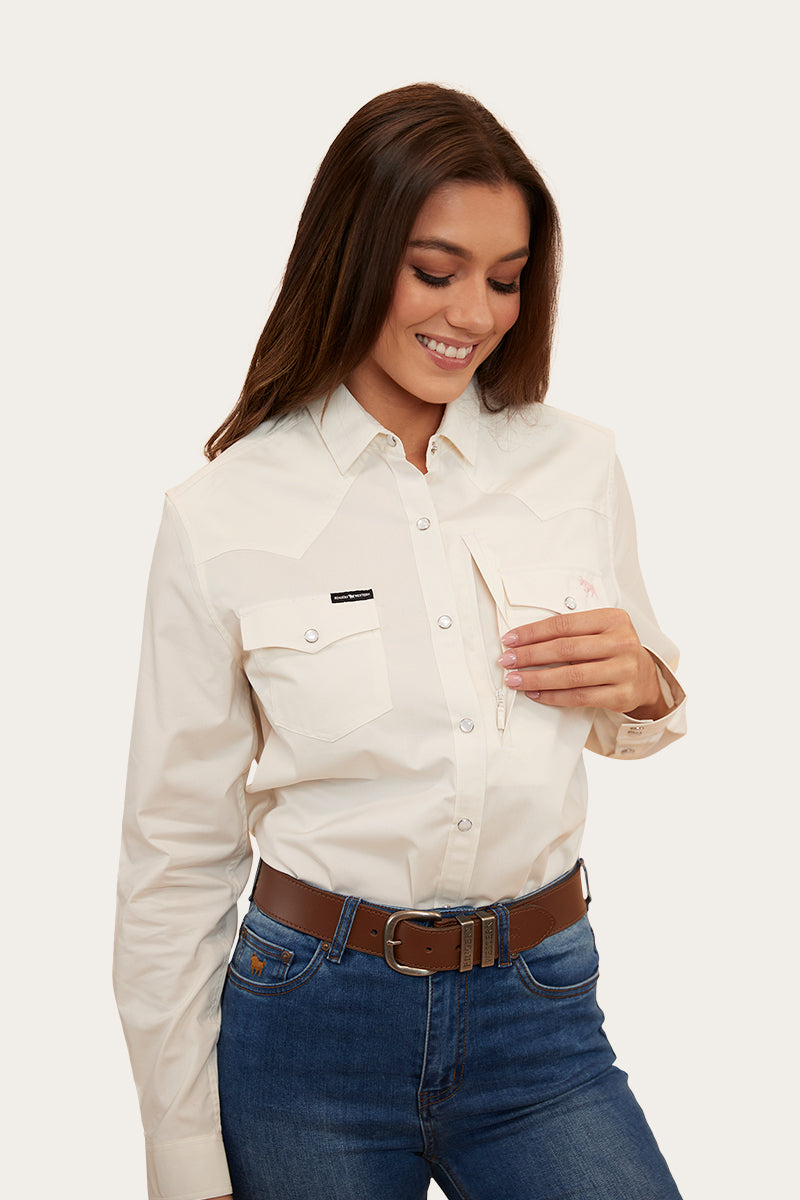 Silverlake Womens Western Shirt - Off White