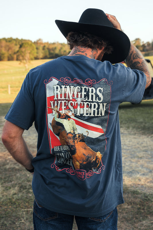 Poster Mens Loose Fit T-Shirt - Washed Navy