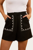 Westley Embroidered Short - Black