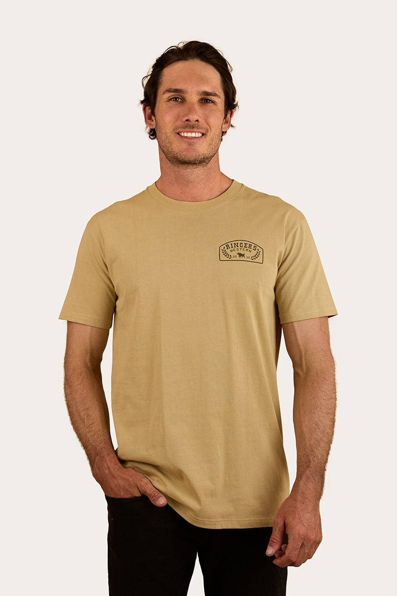 Wheatbelt Mens Stock Fit T-Shirt - Pale Olive / Military Green